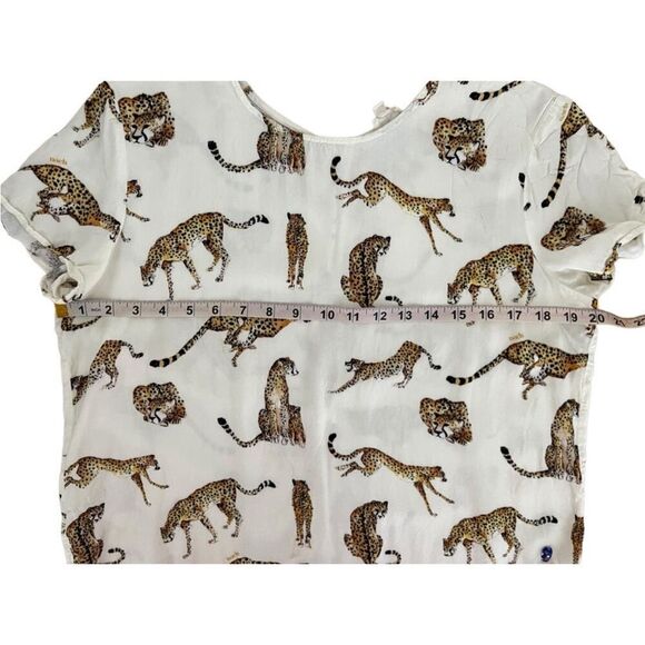 Anthropologie Nach Bijoux Boho Leopard Pattern Linen Blend Top Size L - Picture 8 of 8